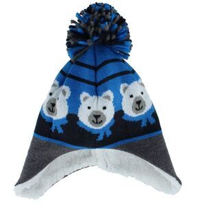 Grand Sierra Boy's Toddler (2-4) Lined Animal Winter Hat with Ear Flaps and Pom